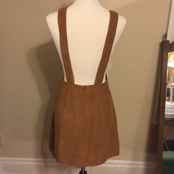 RE:named Overall vegan suede studded  tan dress - Picture 2 of 7